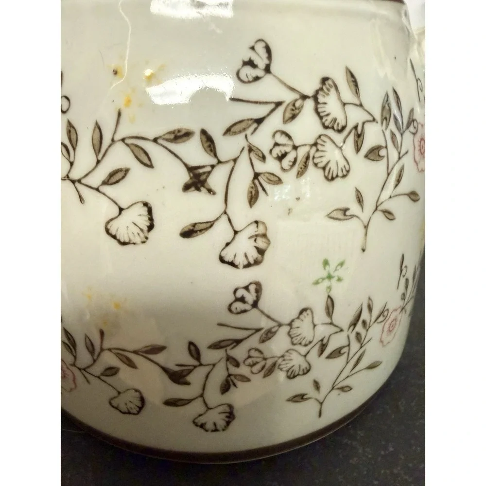 Pier 1 Import Tomoko Tea Set Teapot and 4 Cups Floral hand painted